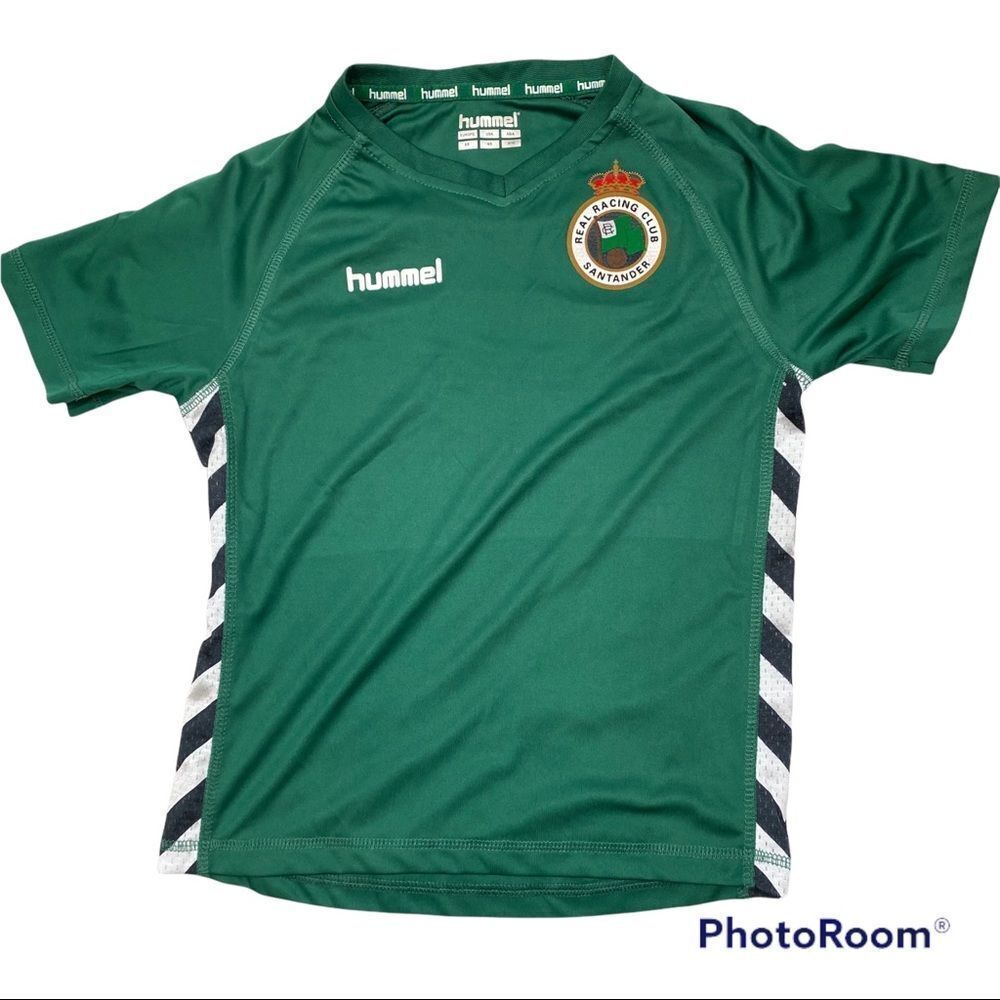 Boys Hummel Green Real Racing Club‎ Santander V Neck T-Shirt Size 4/6